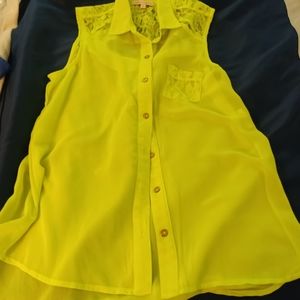 Neon button up tank